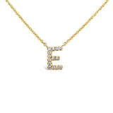 Diamond Initial Necklace Yellow Gold