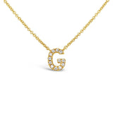 Diamond Initial Necklace Yellow Gold