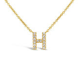 Diamond Initial Necklace Yellow Gold