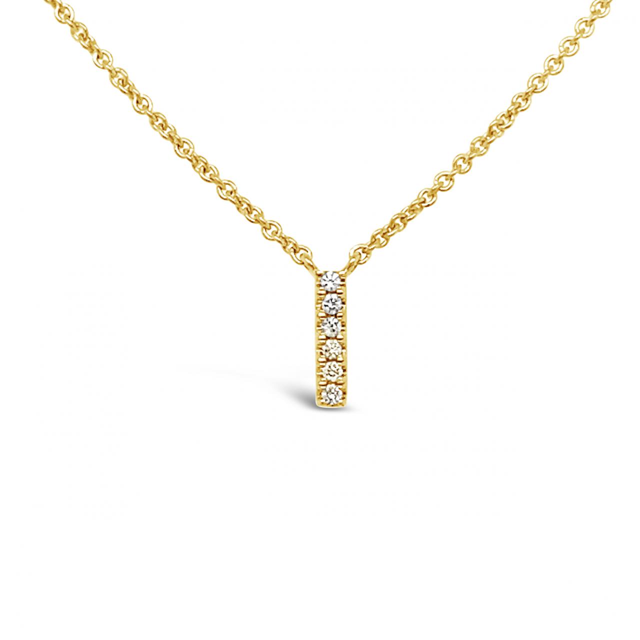 Diamond Initial Necklace Yellow Gold