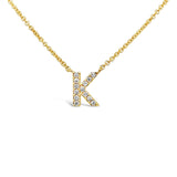 Diamond Initial Necklace Yellow Gold