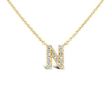 Diamond Initial Necklace Yellow Gold