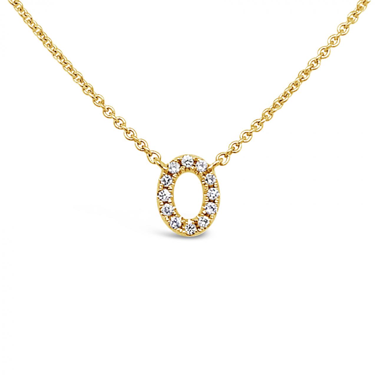 Diamond Initial Necklace Yellow Gold