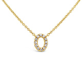 Diamond Initial Necklace Yellow Gold