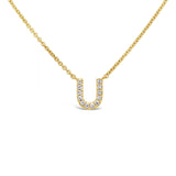 Diamond Initial Necklace Yellow Gold