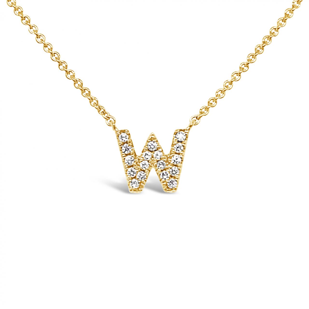 Diamond Initial Necklace Yellow Gold