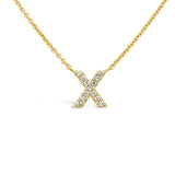 Diamond Initial Necklace Yellow Gold