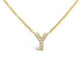 Diamond Initial Necklace Yellow Gold