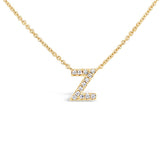 Diamond Initial Necklace Yellow Gold