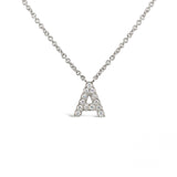 Diamond Initial Necklace White Gold