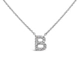 Diamond Initial Necklace White Gold
