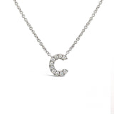 Diamond Initial Necklace White Gold