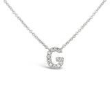 Diamond Initial Necklace White Gold