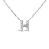 Diamond Initial Necklace White Gold