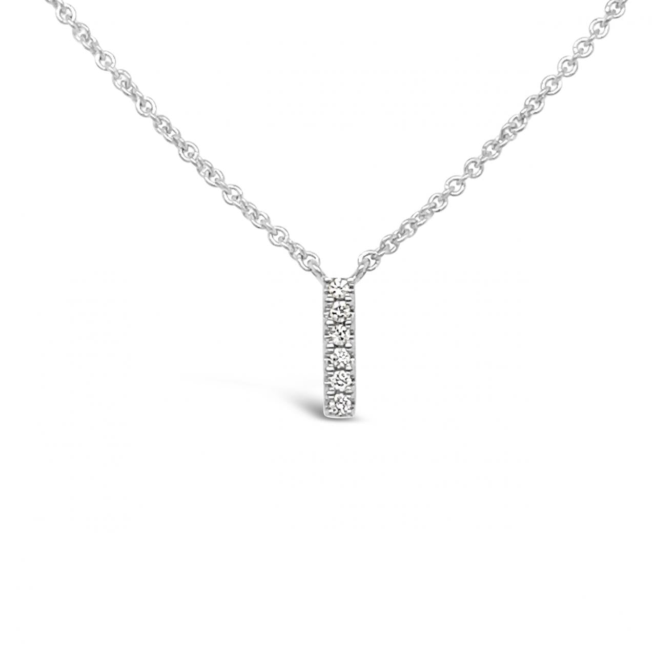 Diamond Initial Necklace White Gold