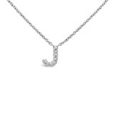 Diamond Initial Necklace White Gold