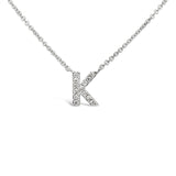 Diamond Initial Necklace White Gold