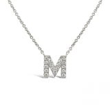 Diamond Initial Necklace White Gold