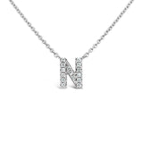 Diamond Initial Necklace White Gold