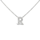 Diamond Initial Necklace White Gold