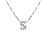 Diamond Initial Necklace White Gold