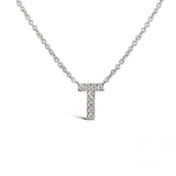 Diamond Initial Necklace White Gold