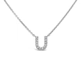 Diamond Initial Necklace White Gold