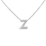 Diamond Initial Necklace White Gold
