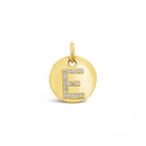 Diamond Initial Disc Pendant Yellow Gold