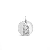 Diamond Initial White Gold Disc Charm