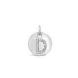Diamond Initial White Gold Disc Charm