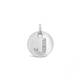 Diamond Initial White Gold Disc Charm