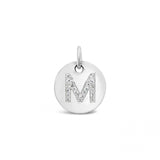 Diamond Initial White Gold Disc Charm