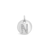 Diamond Initial White Gold Disc Charm