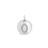 Diamond Initial White Gold Disc Charm