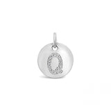 Diamond Initial White Gold Disc Charm