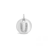 Diamond Initial White Gold Disc Charm