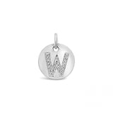 Diamond Initial White Gold Disc Charm