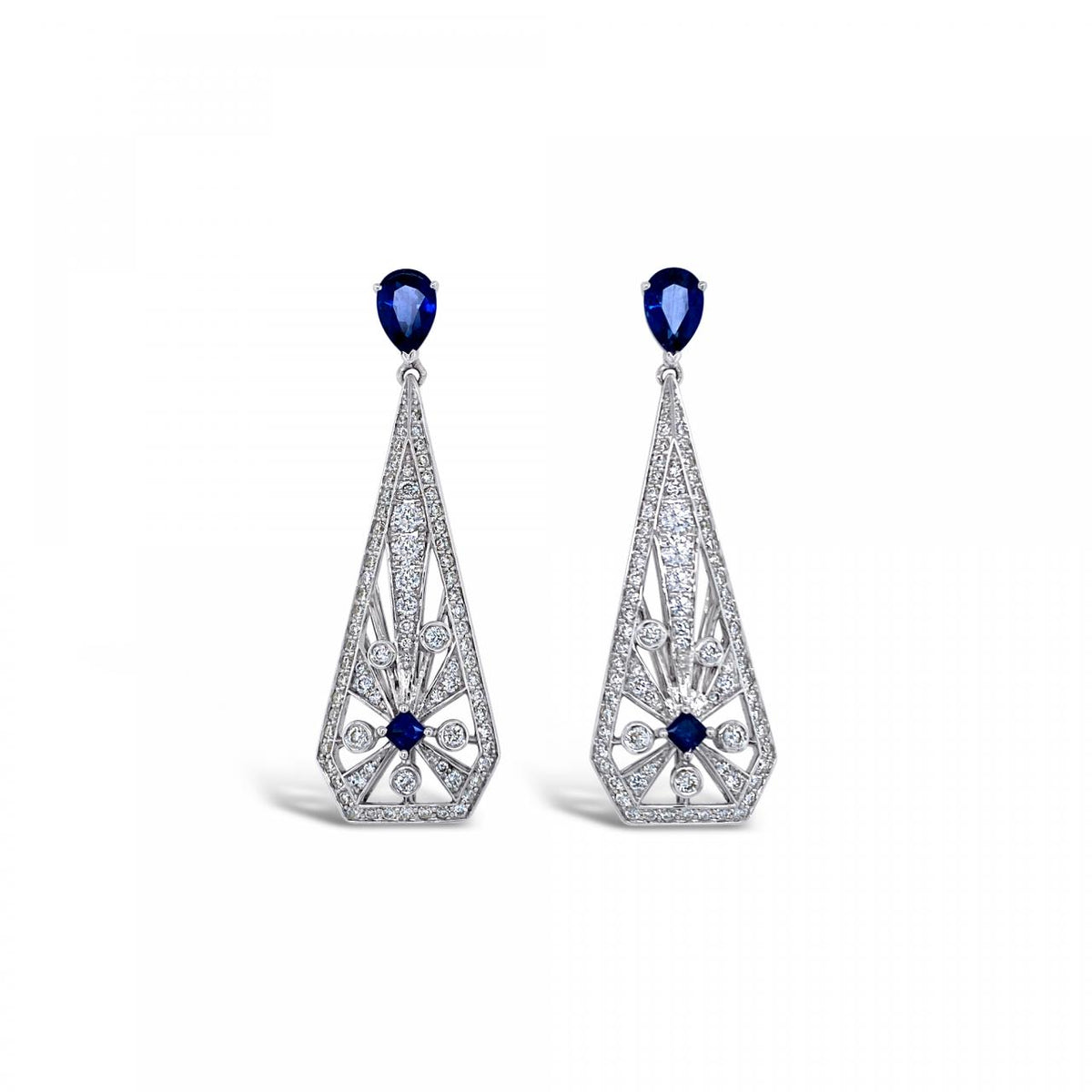 Sapphire diamond earrings on sale